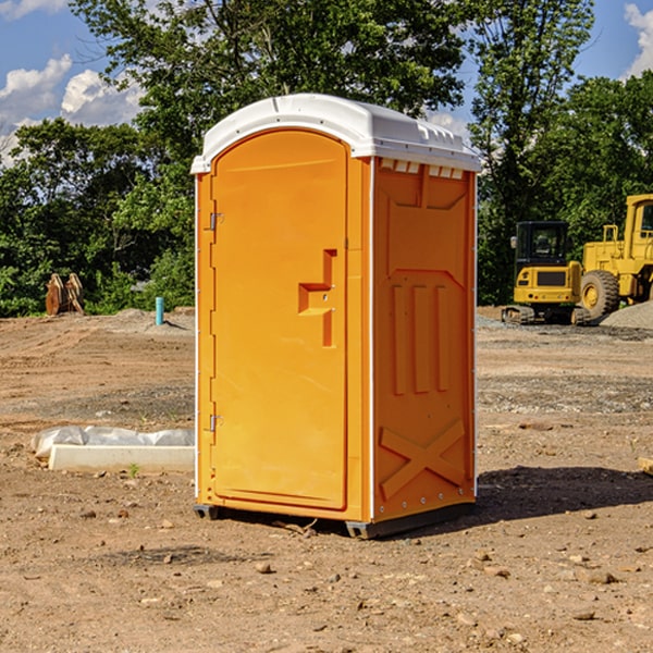 how often are the portable restrooms cleaned and serviced during a rental period in Pedro